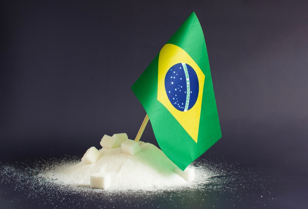 Sucre ICUMSA 45 en poudre avec drapeau Brésilien